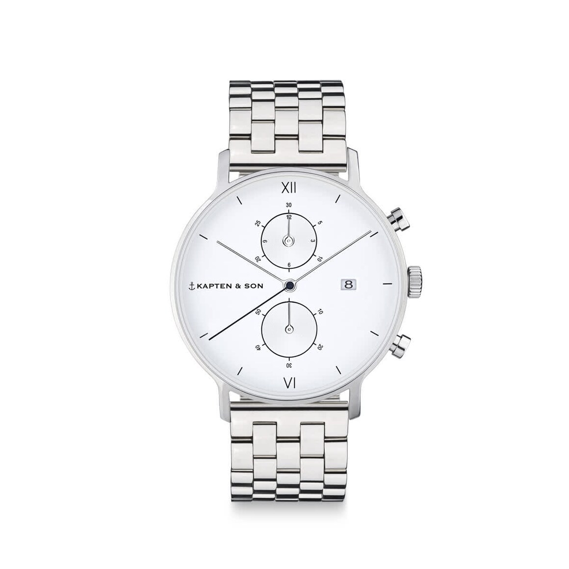 Kpten & Son Chrono Small Silver Steel